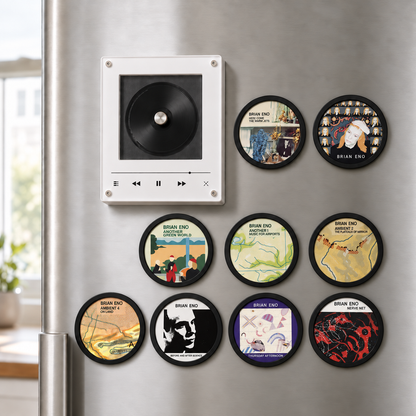 Brian Eno MagTune Mini CD Player Light Box - Album Art Disc Night Light & Music Decor Display, USB Backlit Ambient Music Collector Fan Gift