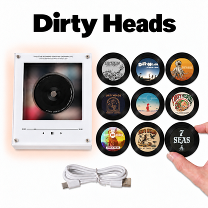 Dirty Heads MagTune Mini CD Player Light Box - Album Art Disc Night Light & Music Decor Display, USB Backlit Reggae Rock Collector Fan Gift