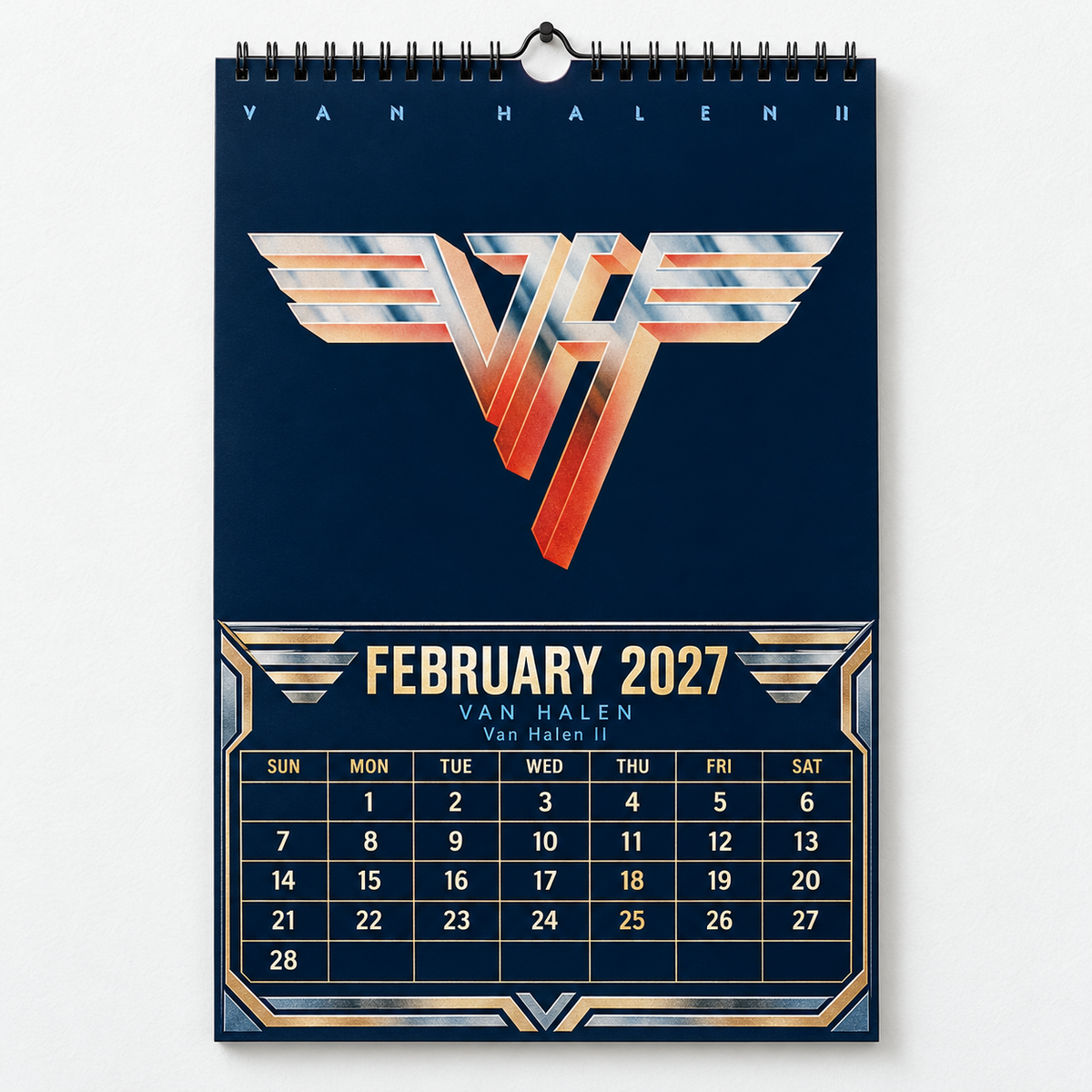 Van Halen 2027 Wall Calendar - Album Cover Art & Classic Rock Discography Art | Fan Gift & Hanging Decor