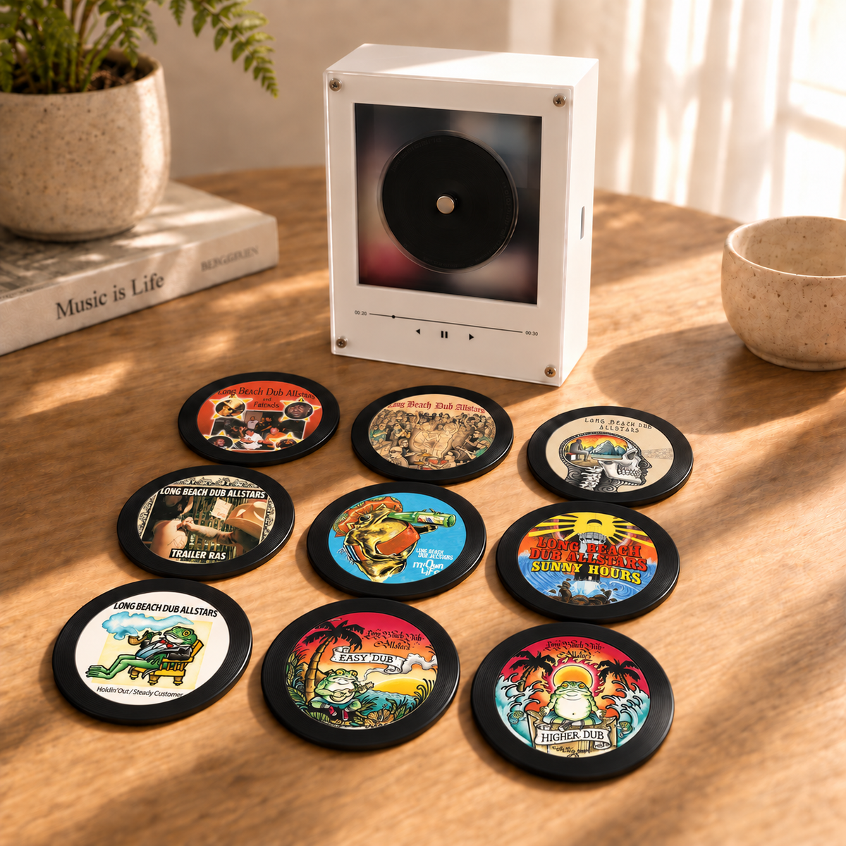 Long Beach Dub Allstars MagTune Mini CD Player Light Box - Album Art Disc Night Light, USB Backlit Reggae Rock Fan Gift
