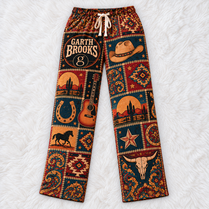 Garth Brooks Pajama Pants - Patchwork Country Music Art  Sleepwear | Comfortable Fan Lounge Pants