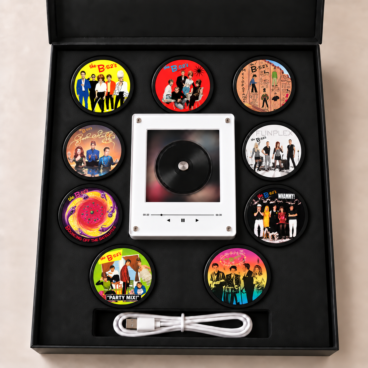 The B-52's MagTune Mini CD Player Light Box - Album Art Disc Night Light, USB Backlit New Wave Rock Band Fan Gift