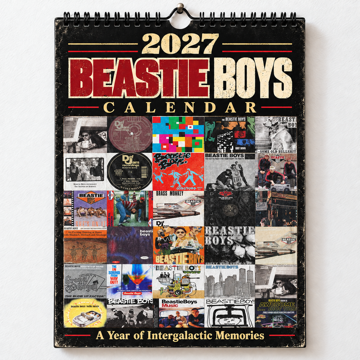 Beastie Boys 2027 Wall Calendar – Vintage Album Cover Collage, A Year of Intergalactic Memories, Retro Hip Hop Music Calendar