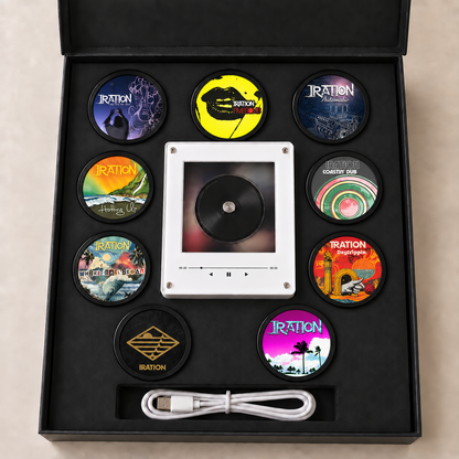 Iration MagTune Mini CD Player Light Box - Album Art Disc Night Light & Music Display, USB Backlit Reggae Rock Fan Gift