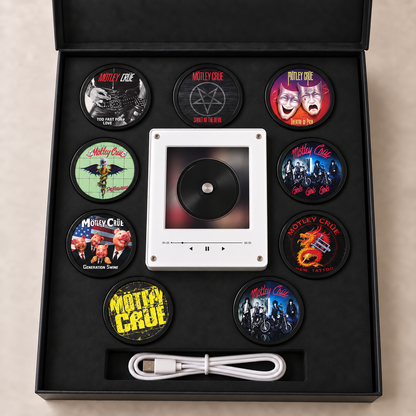 Mötley Crüe MagTune Mini CD Player Light - Premium Glam Metal Merchandise, Shout at the Devil Album Art LED Night Light Gift