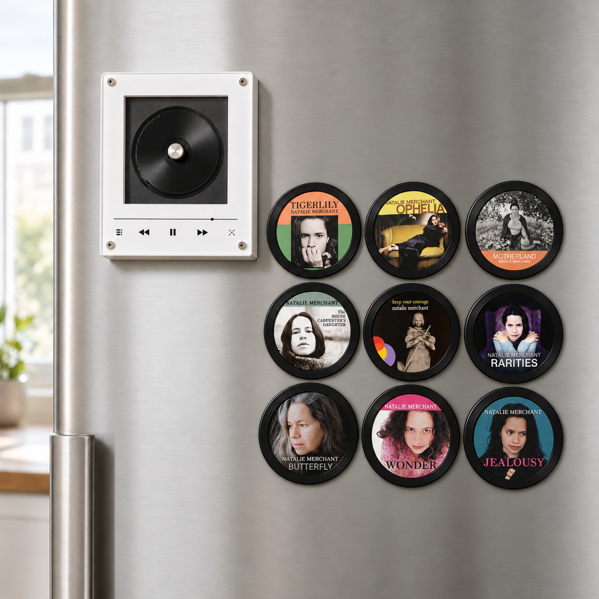 Natalie Merchant MagTune Mini CD Player Light Box - Album Art Disc Night Light, USB Backlit Alternative Pop Fan Gift