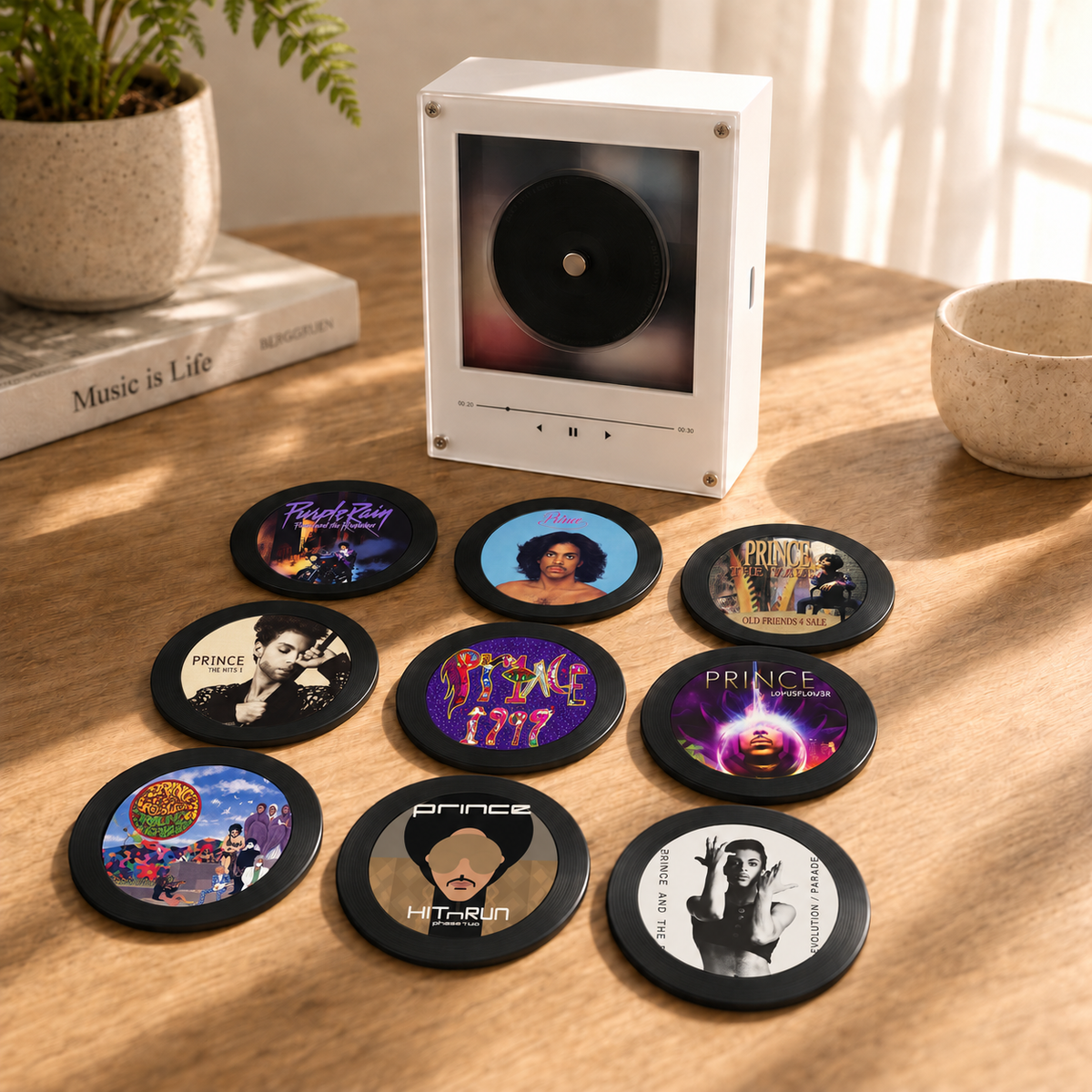 Prince MagTune, Magnetic Music Player Set, Mini Vinyl Album Magnets, Purple Rain Inspired Music Gift, Prince Fan Collectible
