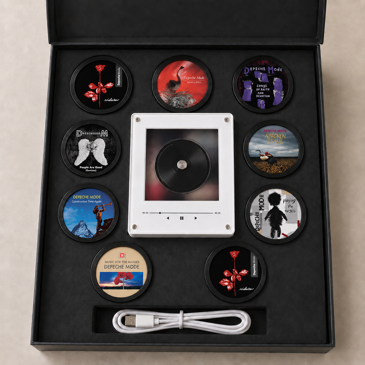 Depeche Mode MagTune, Magnetic Music Player Set, Mini Vinyl Album Magnets, Depeche Mode Fan Gift, Synth Pop & New Wave Collectible