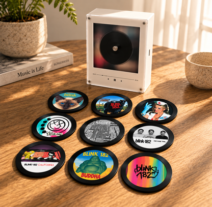 Blink-182 MagTune Magnetic Music Player, Mini Vinyl Album Magnets, Blink-182 Band Gift, Pop Punk Music Collectible