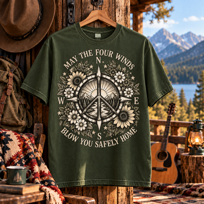 May The Four Winds Blow You Safely Home T-Shirt – Peace Compass Shirt
