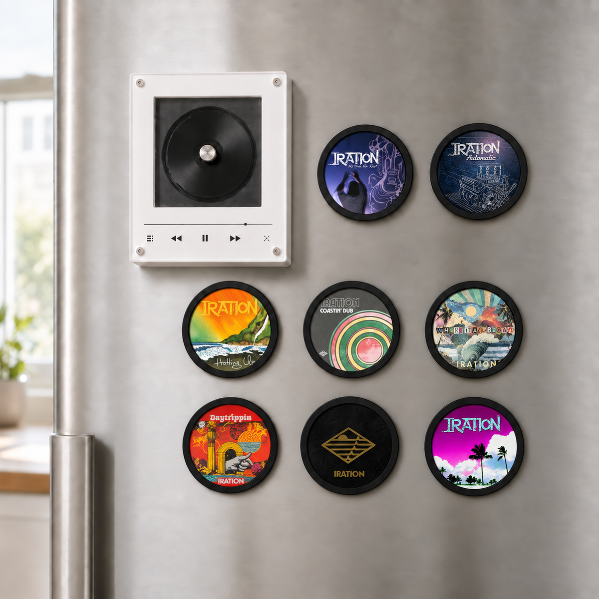 Iration MagTune Mini CD Player Light Box - Album Art Disc Night Light & Music Display, USB Backlit Reggae Rock Fan Gift