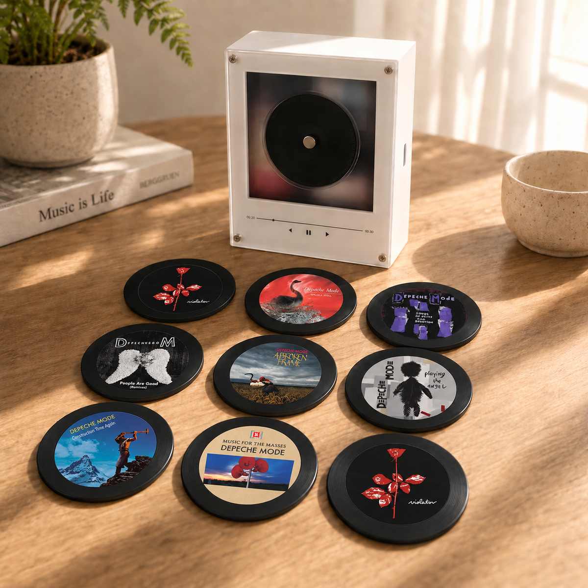 Depeche Mode MagTune, Magnetic Music Player Set, Mini Vinyl Album Magnets, Depeche Mode Fan Gift, Synth Pop & New Wave Collectible