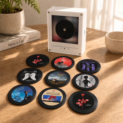 Depeche Mode MagTune, Magnetic Music Player Set, Mini Vinyl Album Magnets, Depeche Mode Fan Gift, Synth Pop & New Wave Collectible