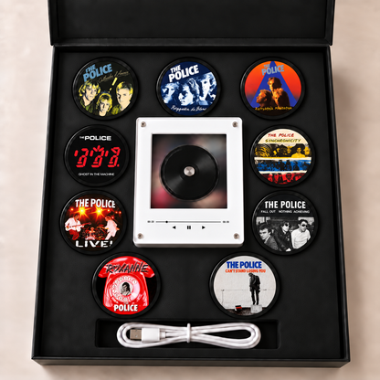 The Police MagTune Mini CD Player Light - Premium New Wave Music Merchandise, Synchronicity Album Art LED Night Light Tabletop Decor Fan Gift