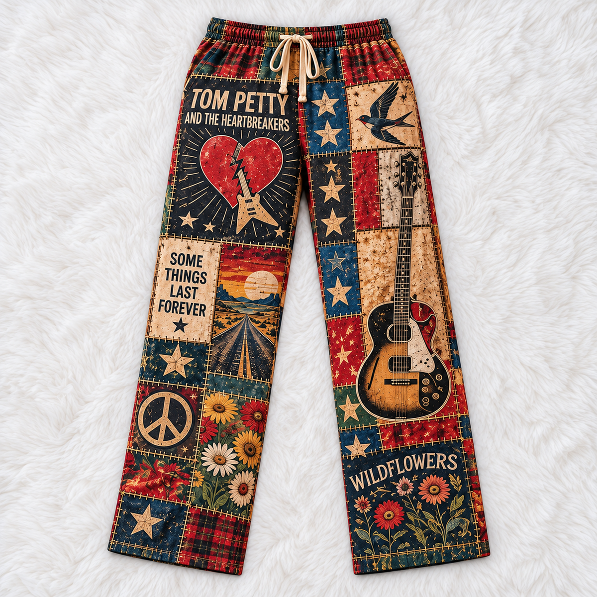 Tom Petty and the Heartbreakers Pajama Pants - Christmas Holiday Lounge Pants, Classic Rock Fan Sleepwear & Gift for Men