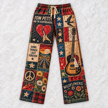 Tom Petty and the Heartbreakers Pajama Pants - Christmas Holiday Lounge Pants, Classic Rock Fan Sleepwear & Gift for Men
