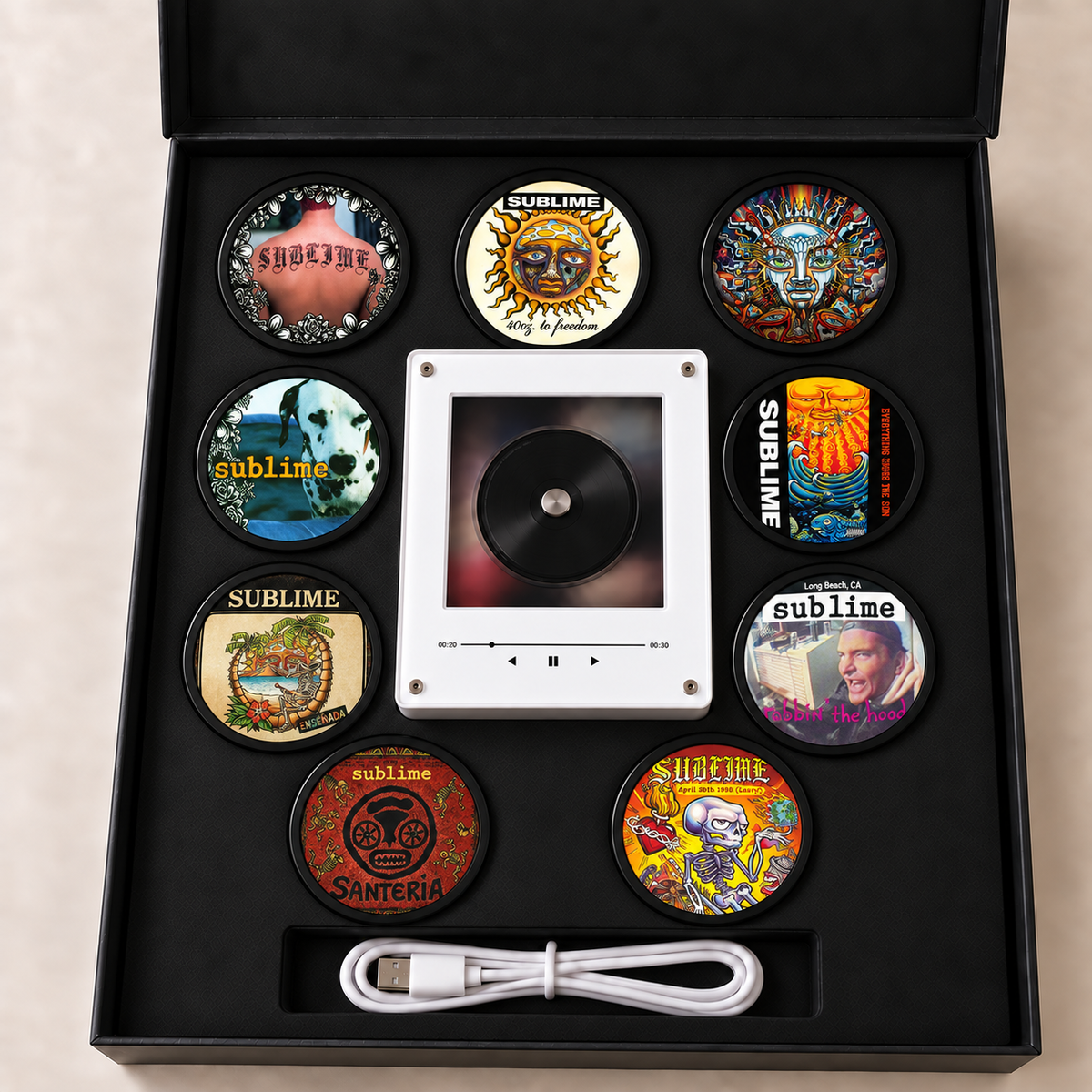 Sublime MagTune Mini CD Player Light Box - Album Art Disc Night Light, USB Backlit Ska Punk Reggae Rock Band Fan Gift