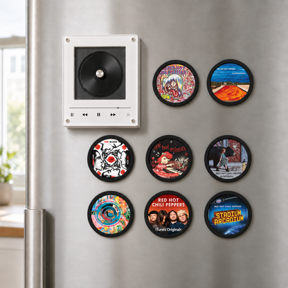 Red Hot Chili Peppers MagTune Album Cover Mini Player Display – Rock Fan Gift, RHCP Vinyl Record Album Display"