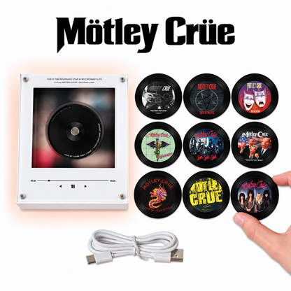 Mötley Crüe MagTune Mini CD Player Light - Premium Glam Metal Merchandise, Shout at the Devil Album Art LED Night Light Gift