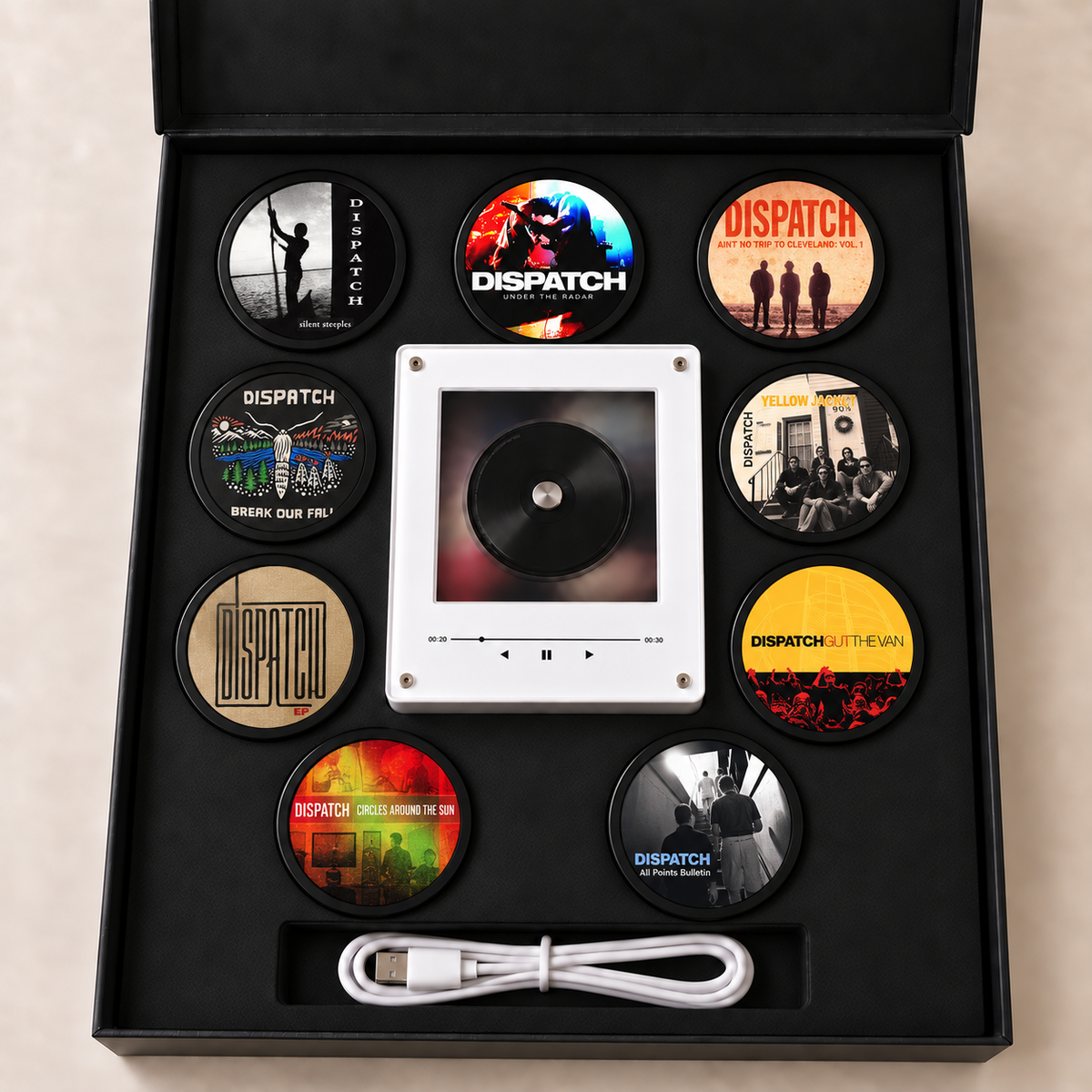 Dispatch MagTune Mini CD Player Light Box - Album Art Disc Night Light & Music Decor Display, USB Backlit Indie Rock Collector Fan Gift