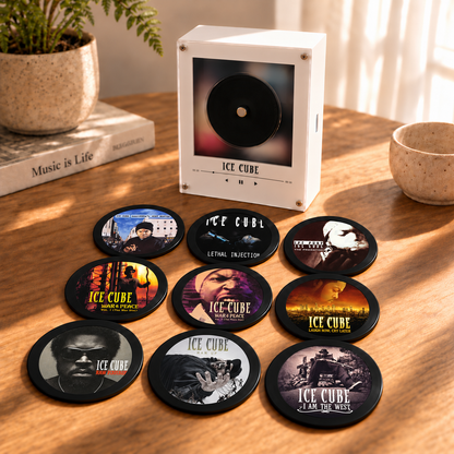 Ice Cube MagTune Mini CD Player Light Box - Album Art Disc Night Light & Music Decor, USB Backlit Hip Hop Collector Fan Gift