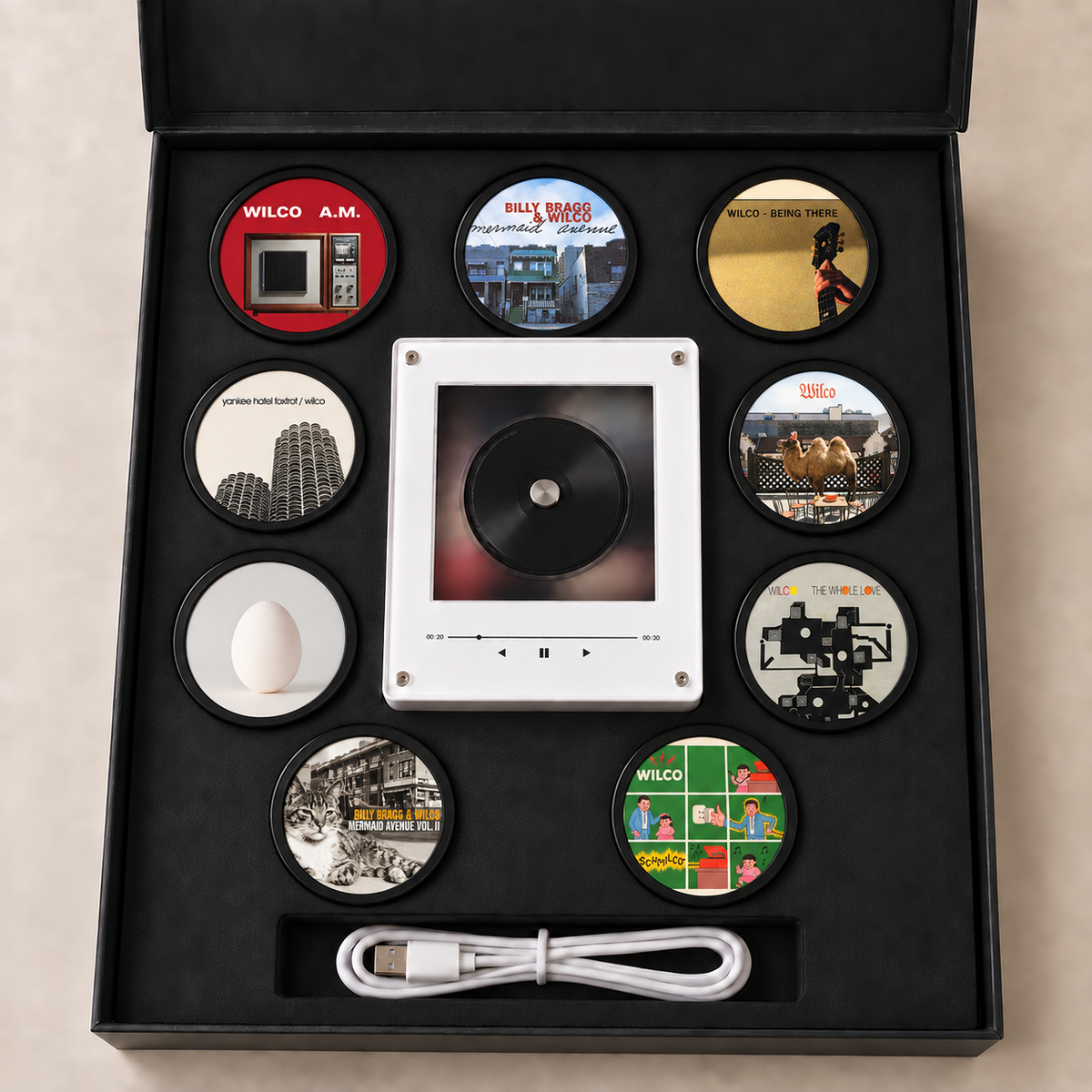 Wilco MagTune Mini CD Player Light Box - Album Art Disc Night Light, USB Backlit Alternative Rock Band Fan Gift