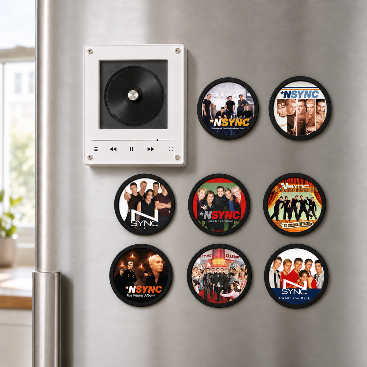 NSYNC MagTune Mini CD Player Light - Premium Boy Band Merchandise, No Strings Attached Album Art LED Night Light Tabletop Gift