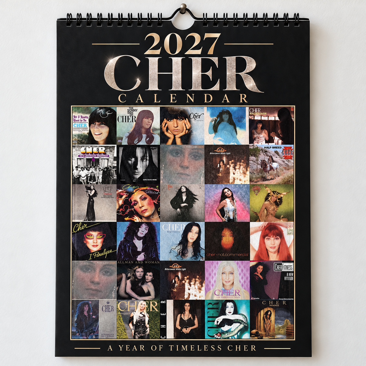 Cher 2027 Album Cover Calendar - Classic Art Wall Planner, Music Keepsake Fan Gift