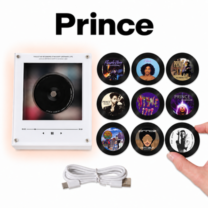 Prince MagTune, Magnetic Music Player Set, Mini Vinyl Album Magnets, Purple Rain Inspired Music Gift, Prince Fan Collectible