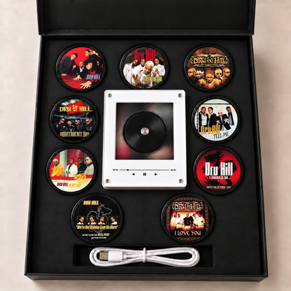 Dru Hill MagTune Mini CD Player Light Box - Album Art Disc Night Light & Music Decor Display, USB Backlit R&B Group Fan Gift