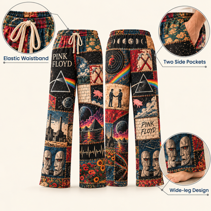 Pink Floyd Rock Band Pajama Pants - Christmas Holiday Lounge Pants, Progressive Rock Fan Sleepwear & Gift for Men