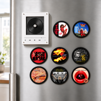 Sammy Hagar MagTune Magnetic Music Player Set - Mini Vinyl Album Discs Frame Display - Classic Hard Rock Fan Unique Gift Idea