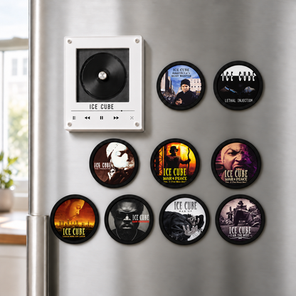 Ice Cube MagTune Mini CD Player Light Box - Album Art Disc Night Light & Music Decor, USB Backlit Hip Hop Collector Fan Gift