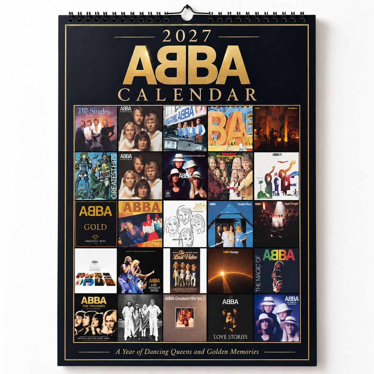 ABBA 2027 Album Covers Wall Calendar - Iconic Discography Art, Vintage Photos & Classic Hits, Music Fan Gift