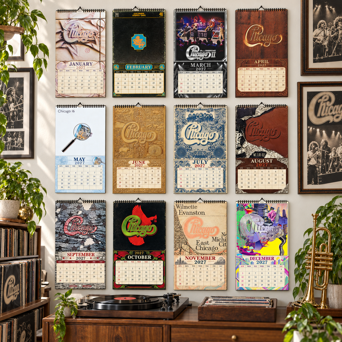 Chicago 2027 Album Cover Calendar - Classic Art Wall Planner, Music Keepsake Fan Gift