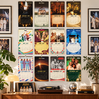 ABBA 2027 Album Covers Wall Calendar - Iconic Discography Art, Vintage Photos & Classic Hits, Music Fan Gift