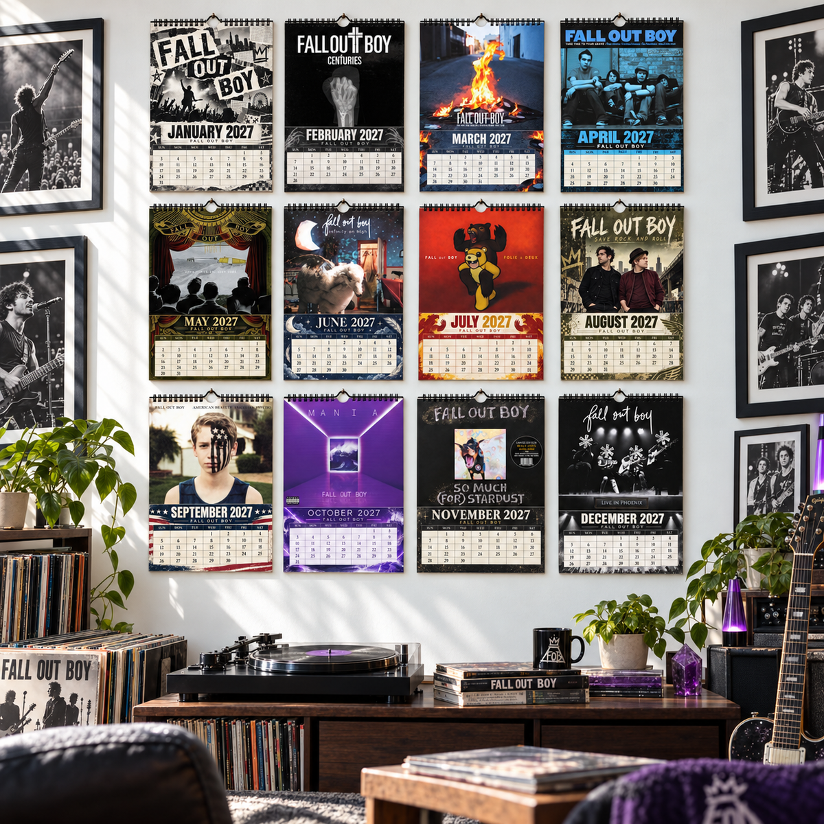 2027 Fall Out Boy Album Cover Wall Calendar – Pop Punk Rock Music Calendar, Thanks for the Memories, Emo Rock Fan Gift
