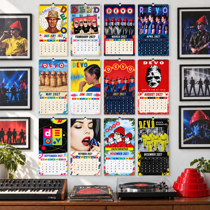 2027 DEVO Album Cover Wall Calendar – Retro 80s New Wave Music Calendar, Synth Punk Rock Band Decor, Nostalgic Gift for DEVO Fans