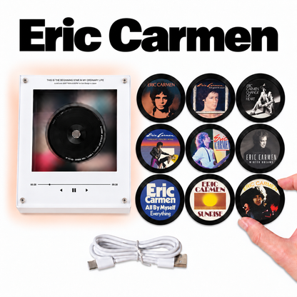 Eric Carmen MagTune Mini CD Player Light - Premium Pop Rock Merchandise, Boats Against the Current Album Art LED Night Light Tabletop Gift