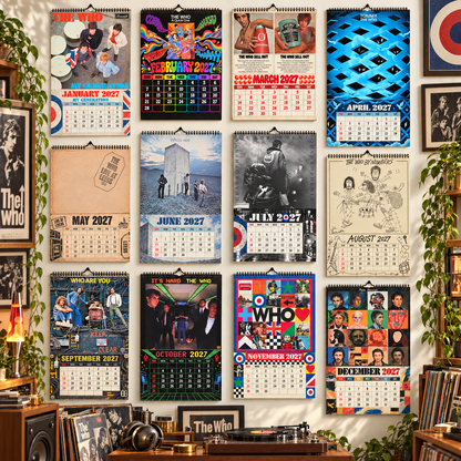 The Who 2027 Album Covers Wall Calendar - Classic Rock Album Art Poster Calendar, Rock Music Merchandise Fan Holiday Gift