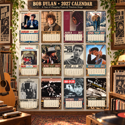 Bob Dylan 2027 Album Cover Calendar - Classic Art Wall Planner, Music Keepsake Fan Gift