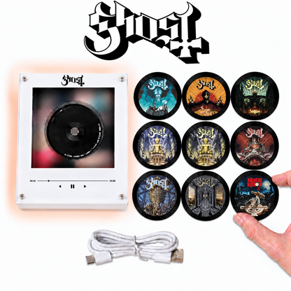 Ghost MagTune Mini CD Player Light - Premium Rock Metal Merchandise, Impera Album Art LED Night Light Tabletop Decor Fan Gift