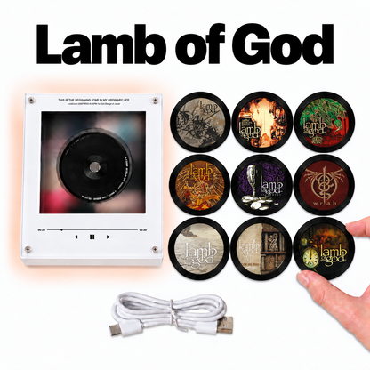Lamb of God MagTune Mini CD Player Light - Premium Metal Merchandise, Ashes of the Wake Album Art LED Night Light Tabletop Fan Gift