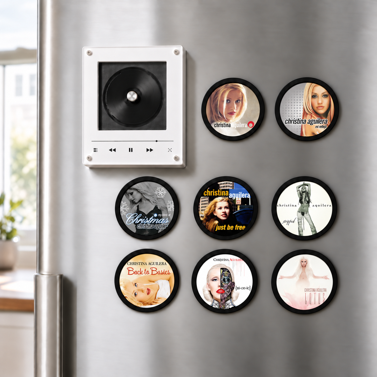 Christina Aguilera MagTune Mini CD Player Light - Premium Pop Music Merchandise, Stripped Album Art LED Night Light Tabletop Decor Fan Gift
