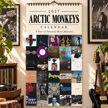 Arctic Monkeys Album Covers 2027 Calendar - Monthly Grid Featuring Iconic Discography Art & Band Photography Fan Decor