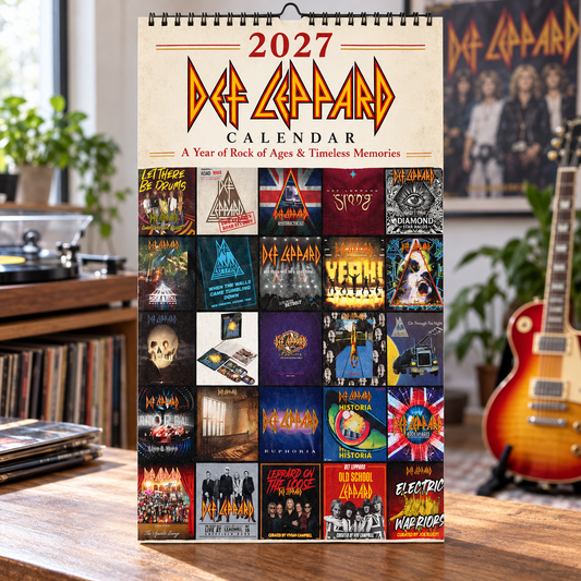 Def Leppard 2027 Wall Calendar - Album Cover Collage & Discography Art | Premium Hard Rock Fan Gift & Hanging Decor
