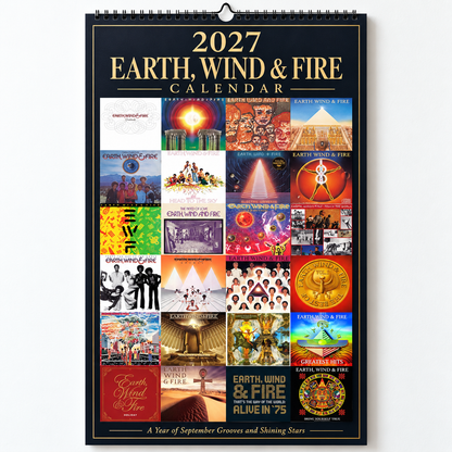 Earth, Wind & Fire 2027 Wall Calendar - Album Cover Collage & Discography Art | Premium Funk Soul Fan Gift & Hanging Decor