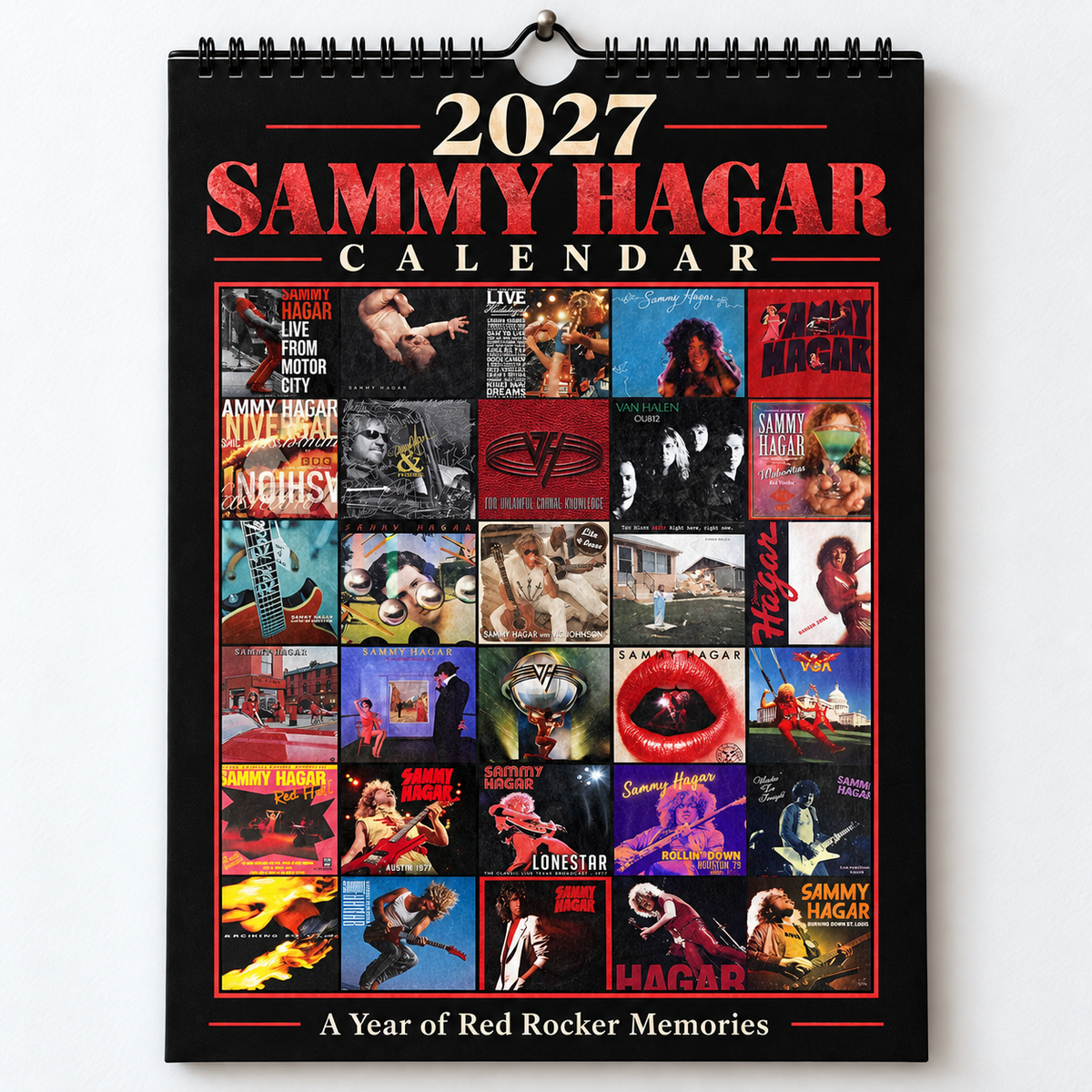 2027 Sammy Hagar Album Cover Wall Calendar – The Red Rocker Classic Rock Music Calendar, Van Halen Band Decor, Nostalgic Gift for Fans