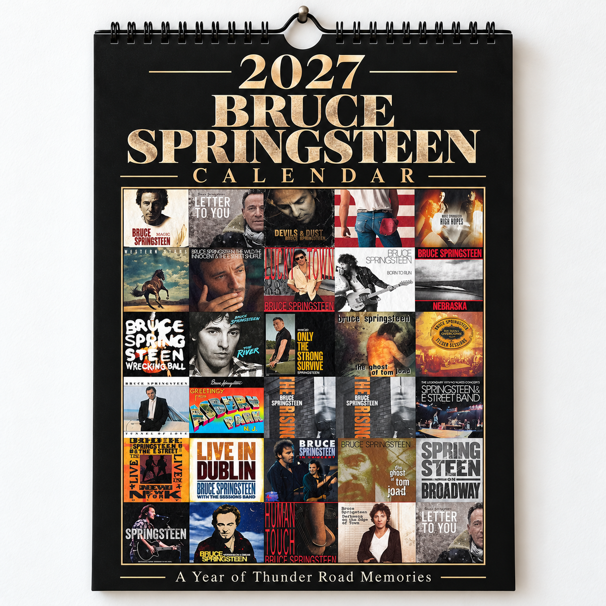 Bruce Springsteen 2027 Album Cover Calendar - Classic Art Wall Planner, Music Keepsake Fan Gift