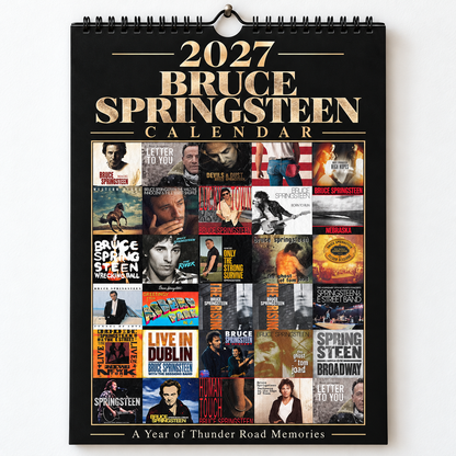Bruce Springsteen 2027 Album Cover Calendar - Classic Art Wall Planner, Music Keepsake Fan Gift